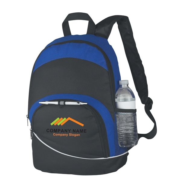 ROYAL BLUE WITH BLACK color option for Sleek Curved Backpack