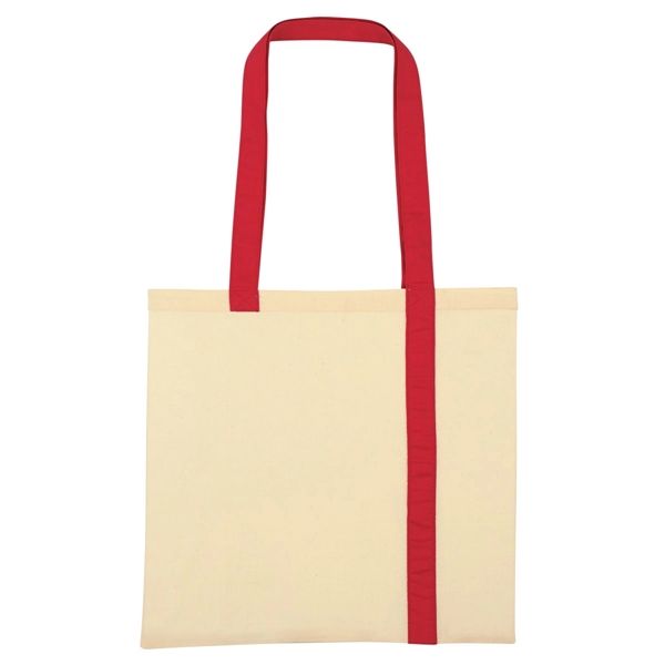 NATURAL RED color option for Econo Canvas Tote Bag With Stripes