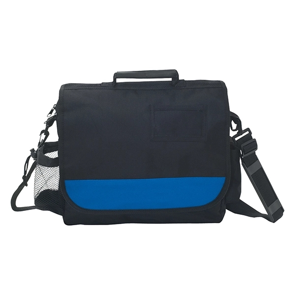 Royal Blue-Black Accents color option for Messenger Bag With Organizer Compartments
