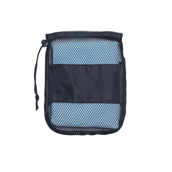 Blue color option for Compact Sports Towel With Bag