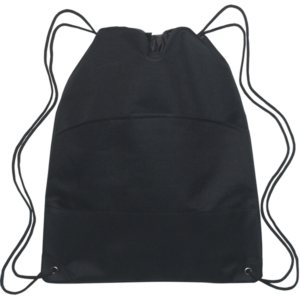 BLACK WITH BLACK color option for Sports Bag With Drawstring Closure