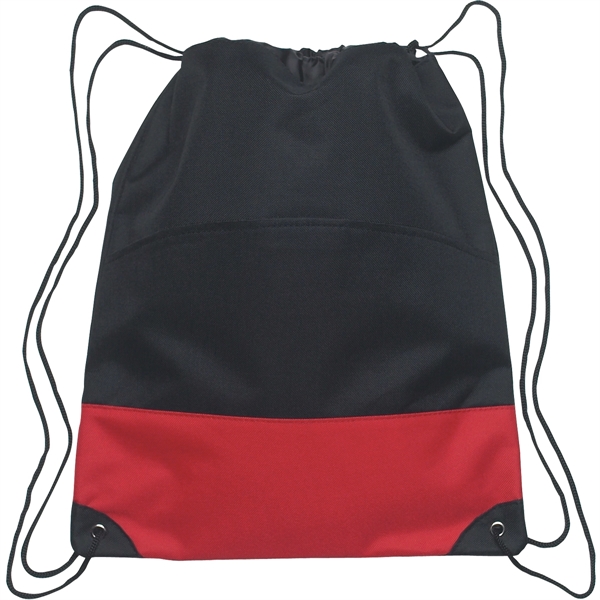 BLACK WITH RED color option for Sports Bag With Drawstring Closure