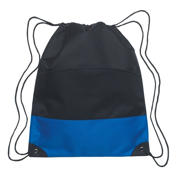 BLACK WITH ROYAL color option for Sports Bag With Drawstring Closure
