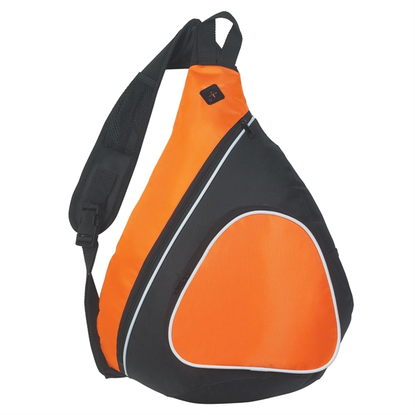 ORANGE WITH BLACK color option for Polyester Sling Backpack