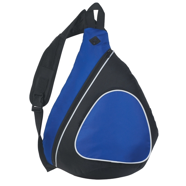 ROYAL BLUE WITH BLACK color option for Polyester Sling Backpack
