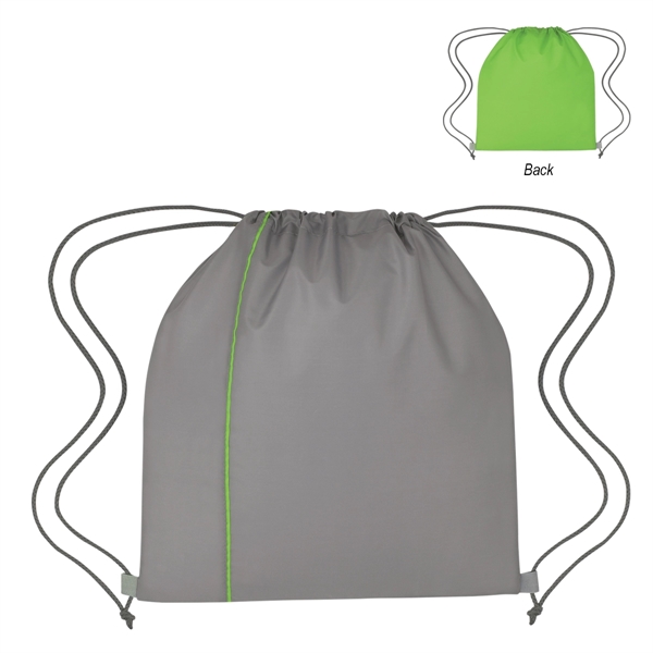 LIME WITH GRAY color option for Reversible Drawstring Bag