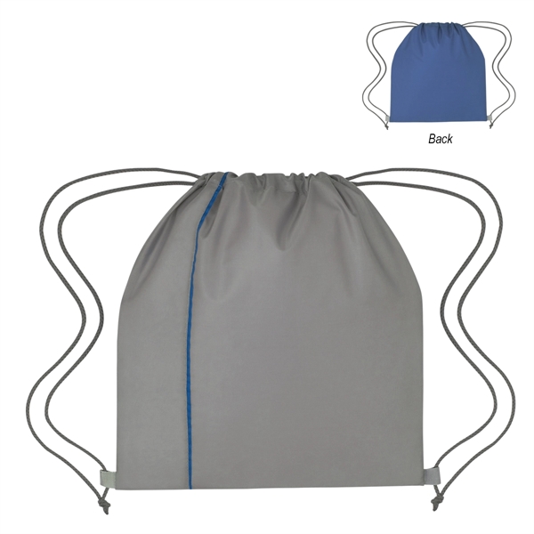 ROYAL BLUE WITH GRAY color option for Reversible Drawstring Bag