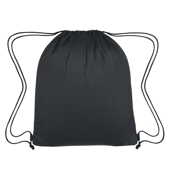 BLACK WITH BLACK color option for Mesh Accented Drawstring Knapsack