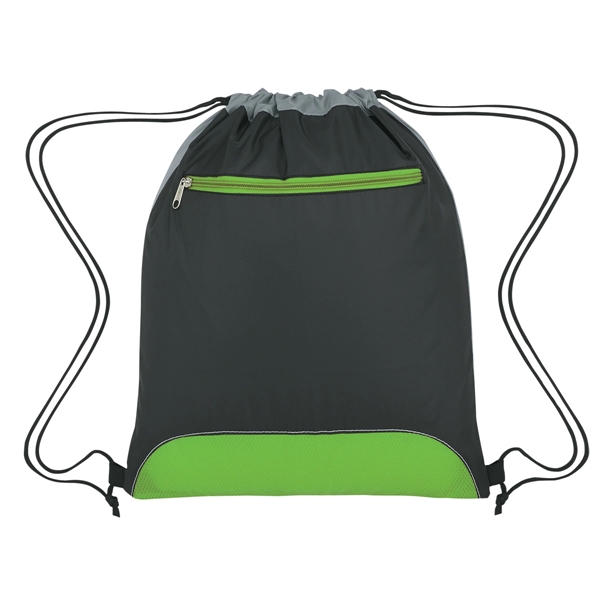BLACK WITH LIME color option for Two Toned Classic Drawstring Pack