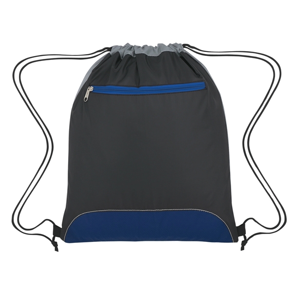 BLACK WITH ROYAL color option for Two Toned Classic Drawstring Pack