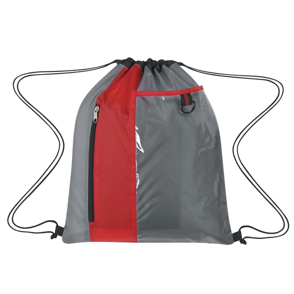 GRAY WITH RED color option for Athlete's String Bag