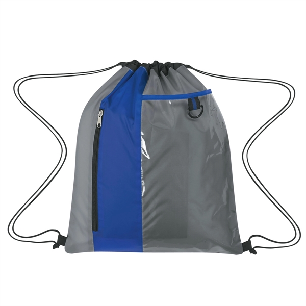 GRAY WITH ROYAL BLUE color option for Athlete's String Bag