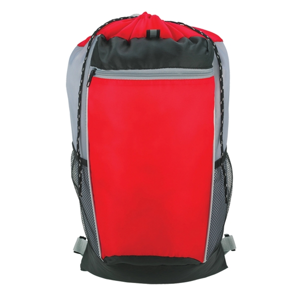 RED WITH GRAY color option for Tri Color Backpack