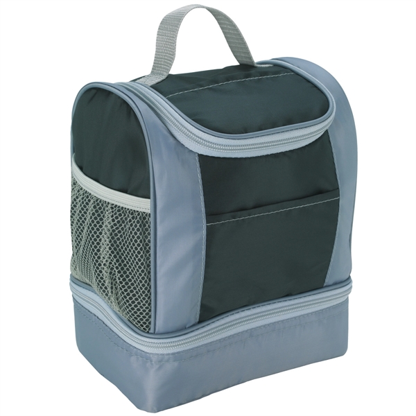 BLACK WITH GRAY color option for Double Cooler Lunch Bag