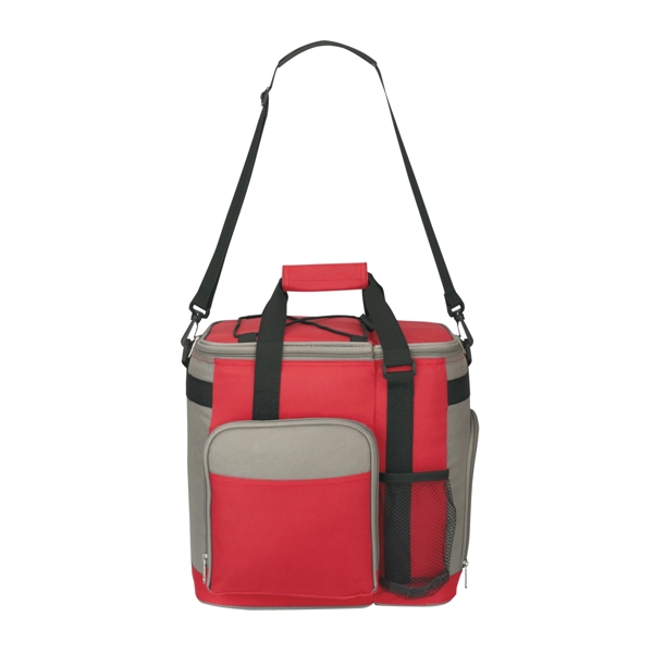 RED WITH GRAY color option for Large Picnic Cooler Bag
