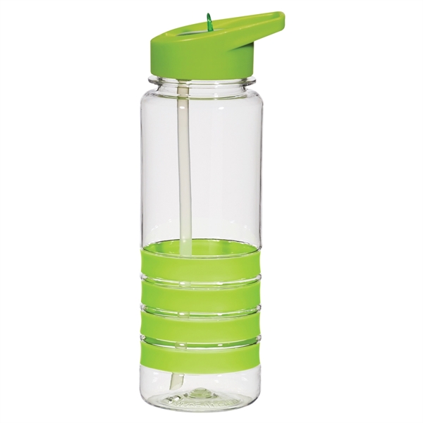 CLEAR WITH LIME color option for 24 Oz. Water Bottle With Silicone Bands