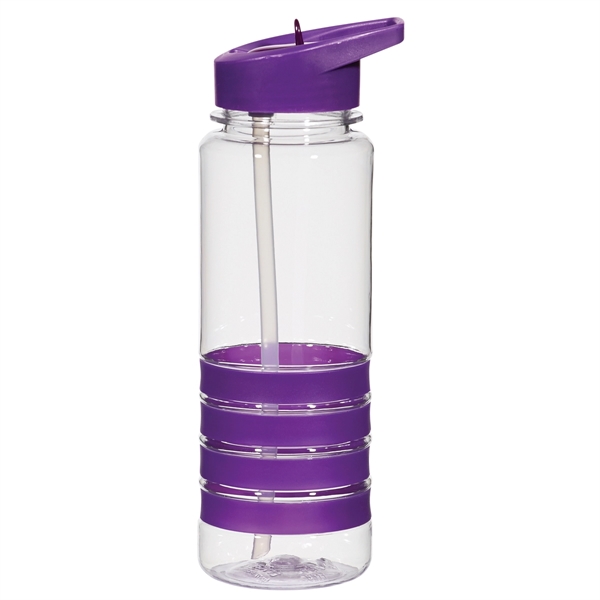 CLEAR WITH PURPLE color option for 24 Oz. Water Bottle With Silicone Bands