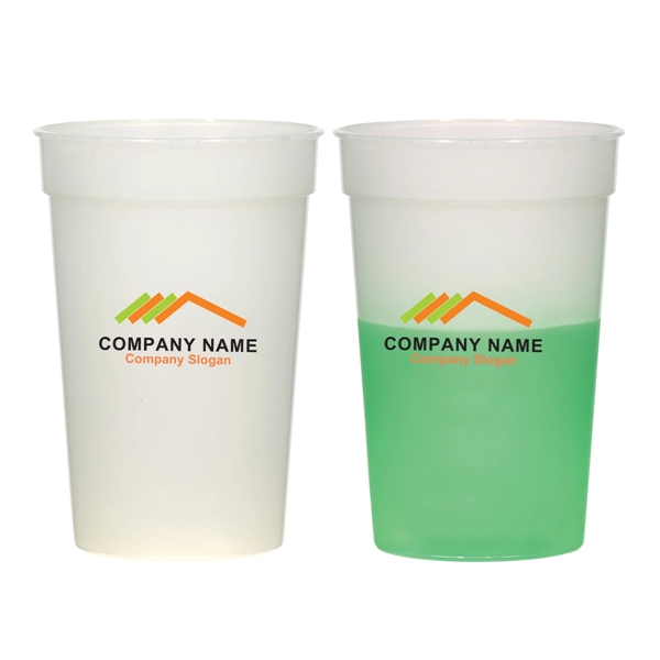 FROST GREEN color option for Plastic Reusable Beverage Cup   17 Oz.