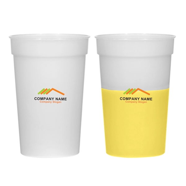 FROST YELLOW color option for Plastic Reusable Beverage Cup   17 Oz.