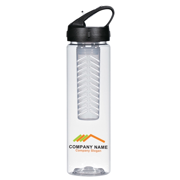 CLEAR WITH BLACK color option for Fruit Infuser Water Bottle