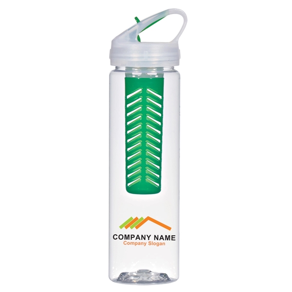 CLEAR WITH GREEN color option for Fruit Infuser Water Bottle