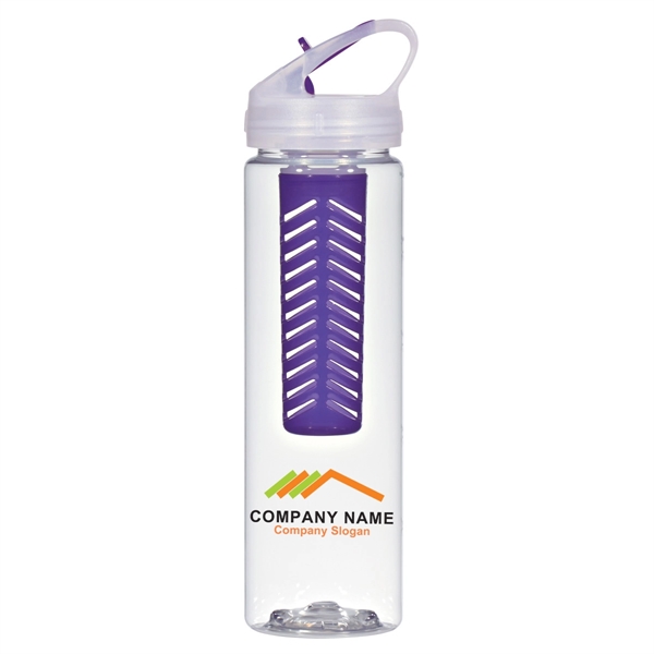 CLEAR WITH PURPLE color option for Fruit Infuser Water Bottle