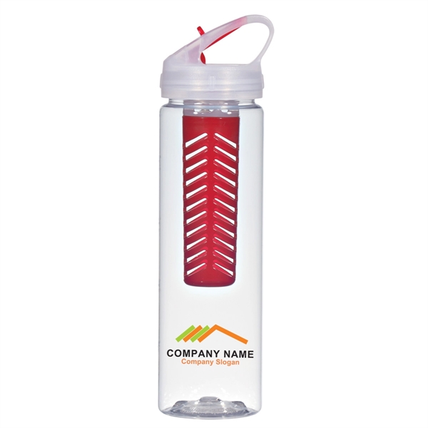 CLEAR WITH RED color option for Fruit Infuser Water Bottle