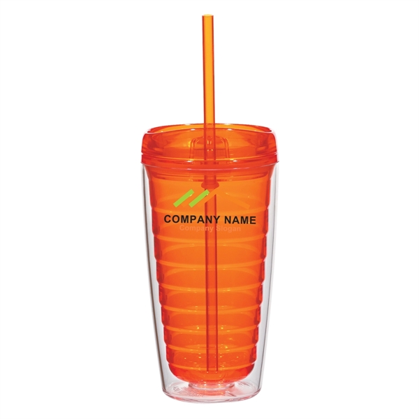 CLEAR W/ORANGE color option for Insulated Acrylic Cup