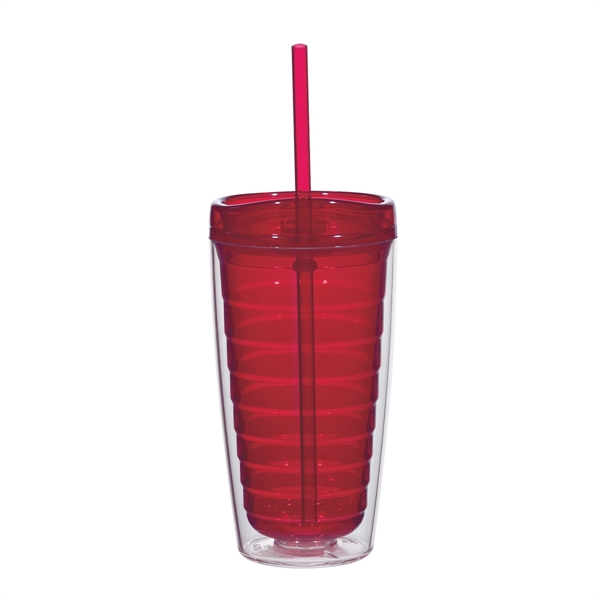 CLEAR W/RED color option for Insulated Acrylic Cup