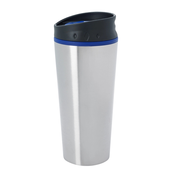 SILVER WITH BLUE color option for Stainless Steel Tumbler With Carved Diamonds