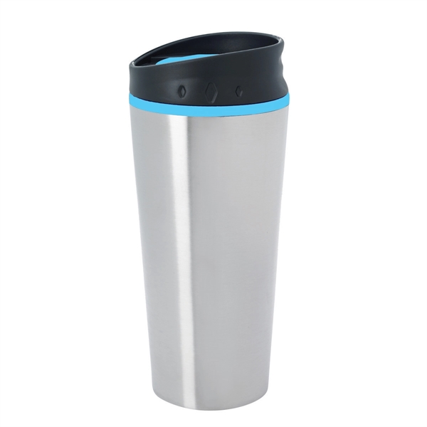 SILVER WITH LT BLUE color option for Stainless Steel Tumbler With Carved Diamonds