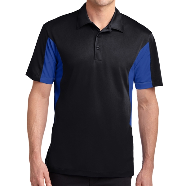 BLACK/TRUE ROYAL color option for Sport Tek® Sport Wick® Block Sided Polo