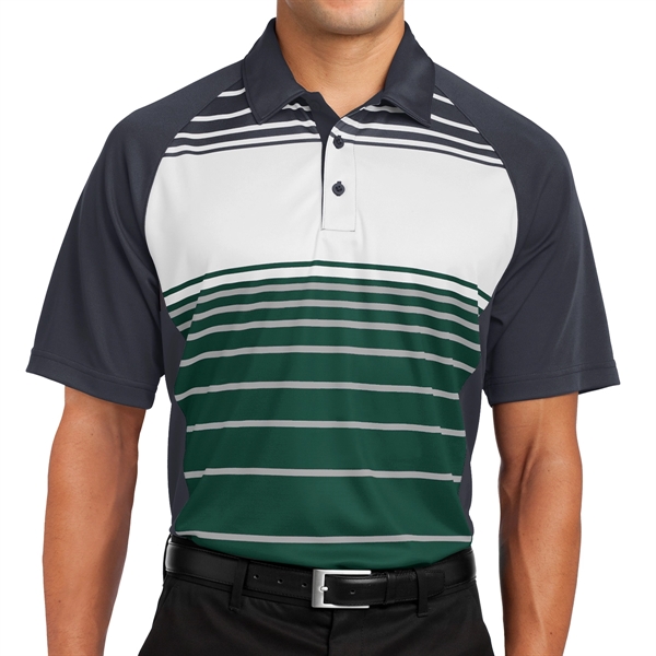 FOREST GREEN color option for Sport Tek® Dry Zone® Stripe Accented Polo