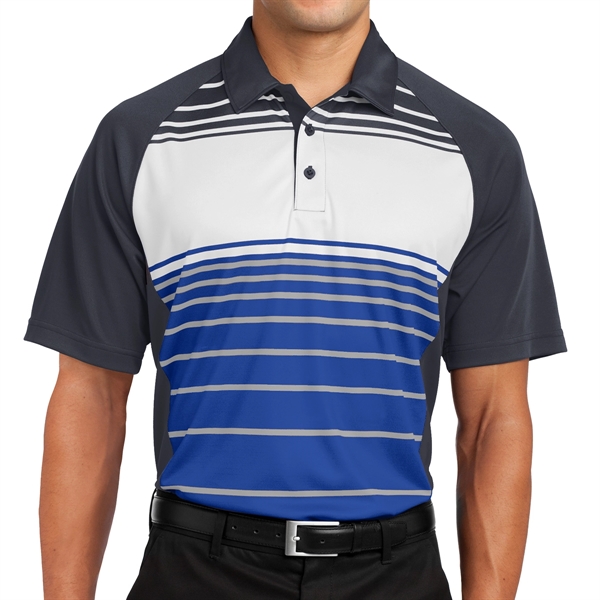 True Royal color option for Sport Tek® Dry Zone® Stripe Accented Polo