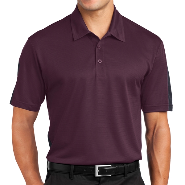 PURPLE/GREY color option for Sport Tek® Posi Charge® Colorblock Designed Polo