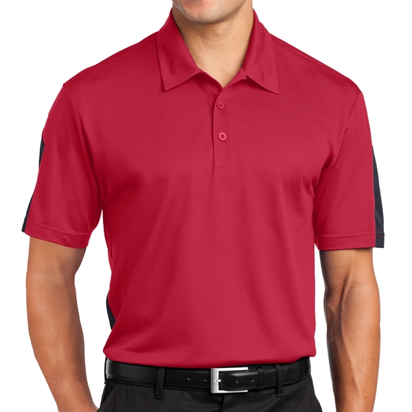TRUE RED/GREY color option for Sport Tek® Posi Charge® Colorblock Designed Polo