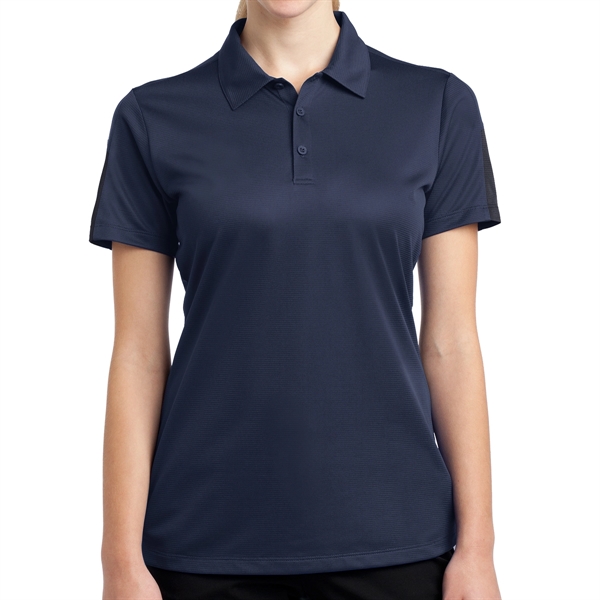 BLACK/ GRAY color option for Sport Tek® Posi Charge® Women's Colorblocked Polo