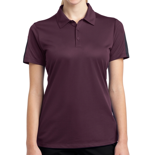 MAROON GREY color option for Sport Tek® Posi Charge® Women's Colorblocked Polo