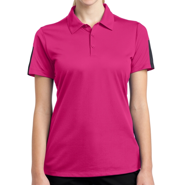 PINK RASPBERRY/GREY color option for Sport Tek® Posi Charge® Women's Colorblocked Polo