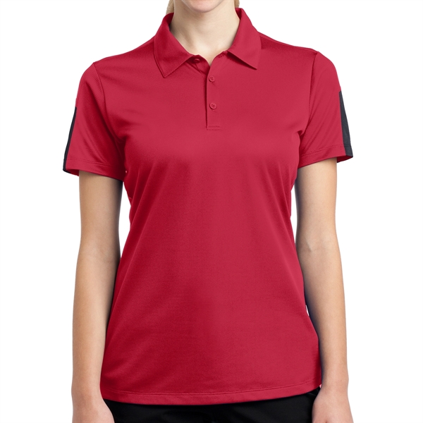 TRUE RED/GREY color option for Sport Tek® Posi Charge® Women's Colorblocked Polo