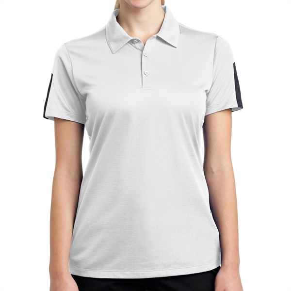 WHITE/GRAY color option for Sport Tek® Posi Charge® Women's Colorblocked Polo