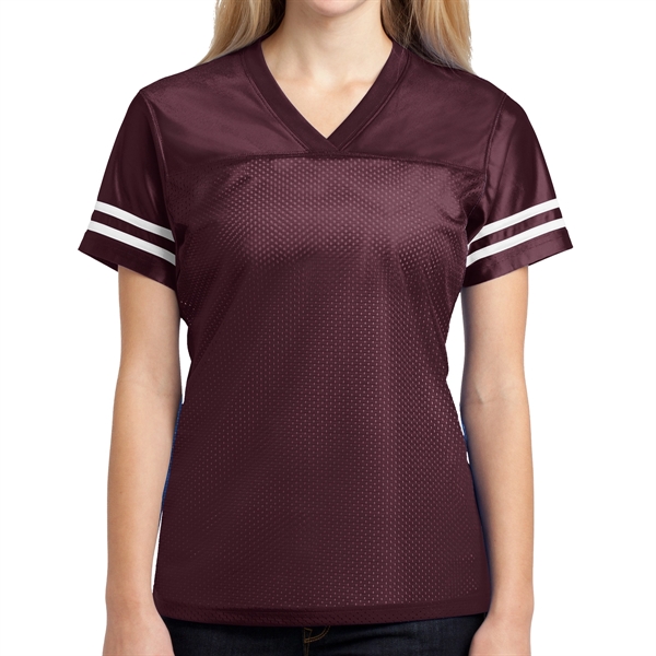 MAROON/ WHITE color option for Sport Tek® Posi Charge® Women's Replicated Sports Jersey