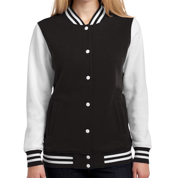 BLACK/ WHITE color option for Sport Tek® Ladies' Fleece Jacket