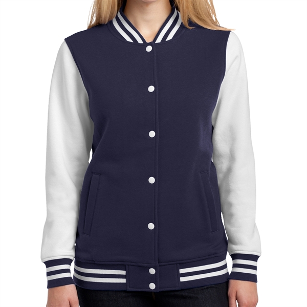 TRUE NAVY/ WHITE color option for Sport Tek® Ladies' Fleece Jacket