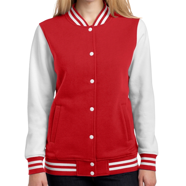 TRUE RED/ WHITE color option for Sport Tek® Ladies' Fleece Jacket