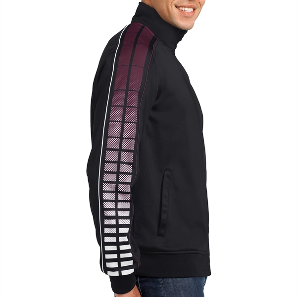BLACK/ TRUE RED color option for Sport Tek®  Tricot Jacket For Sublimation