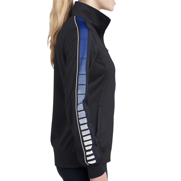 BLACK/TRUE ROYAL color option for Sport Tek®  Women's Tricot Jacket For Sublimation