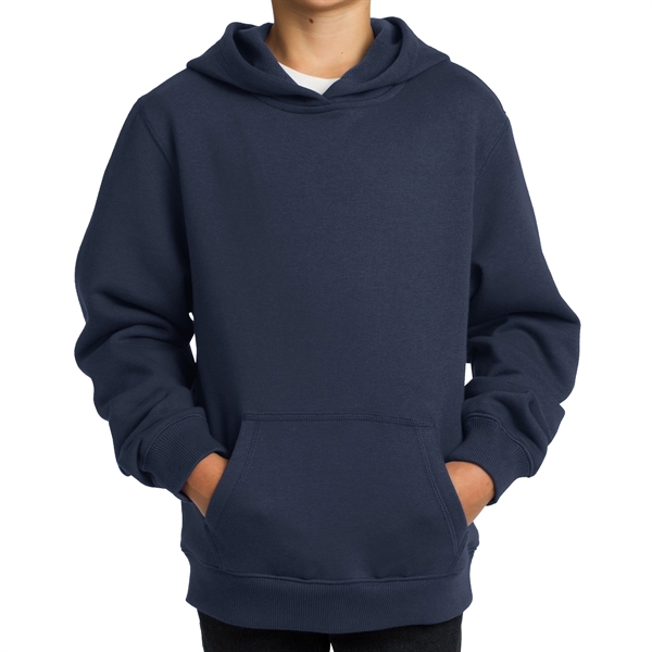 True Navy color option for 9 Oz. Kids' Pullover Hooded Sweatshirt