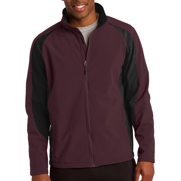 MAROON/BLACK color option for Coaster Soft Shell Jacket