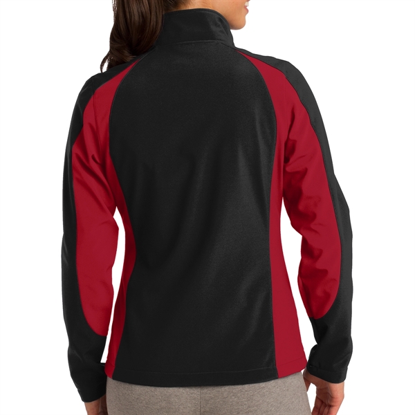 BLACK/ TRUE RED color option for Coaster Ladies' Colorblock Jacket